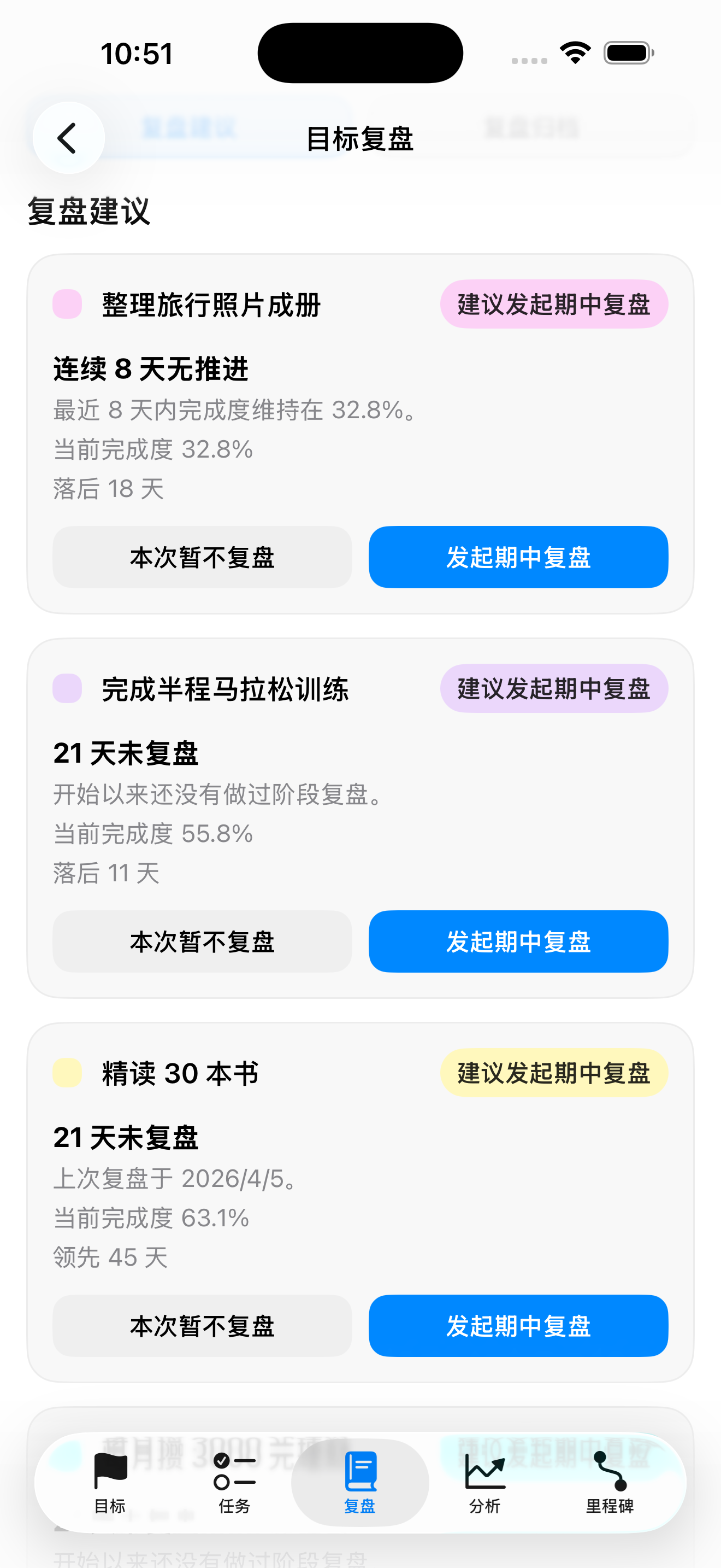 Aimward 项目复盘建议截图