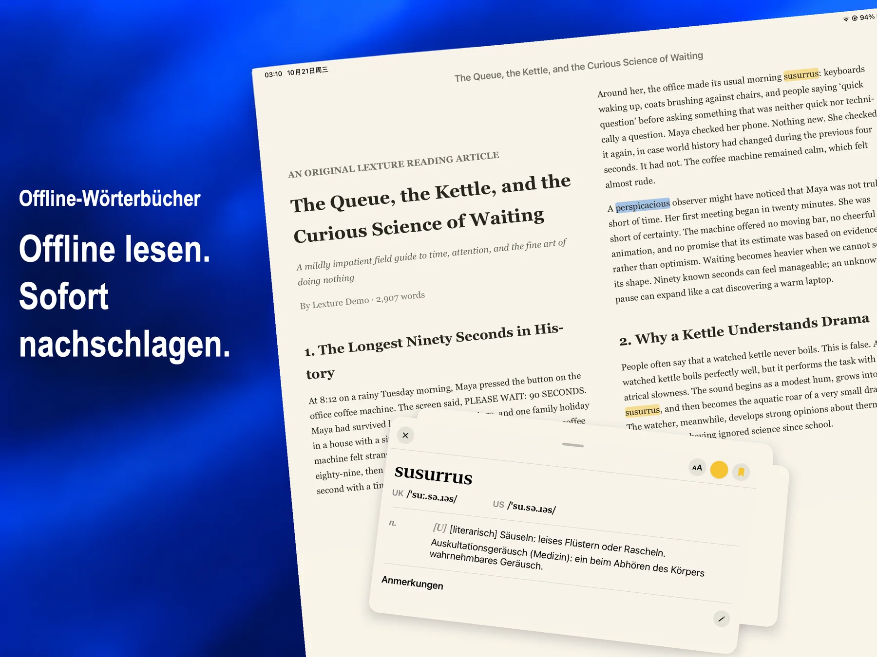 Lexture — Offline-Wörterbücher (ipad)