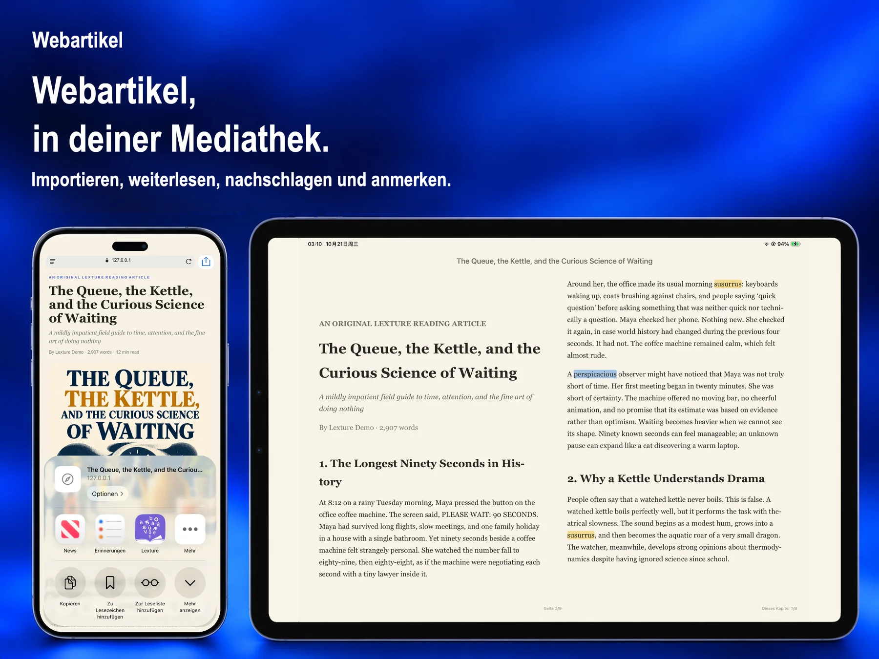 Lexture — Webartikel (ipad)