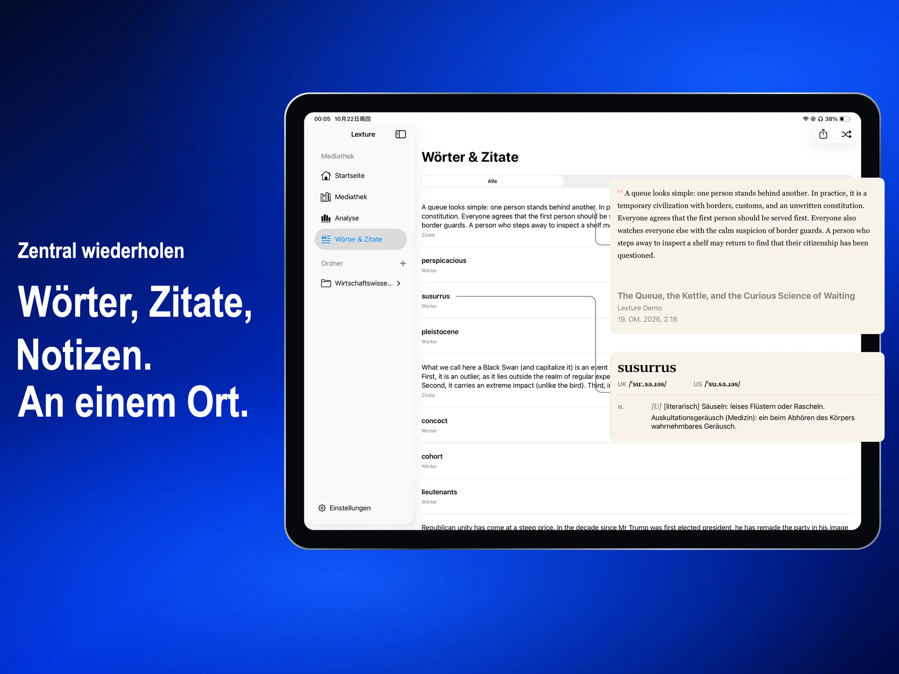 Lexture — Wörter & Zitate (ipad)