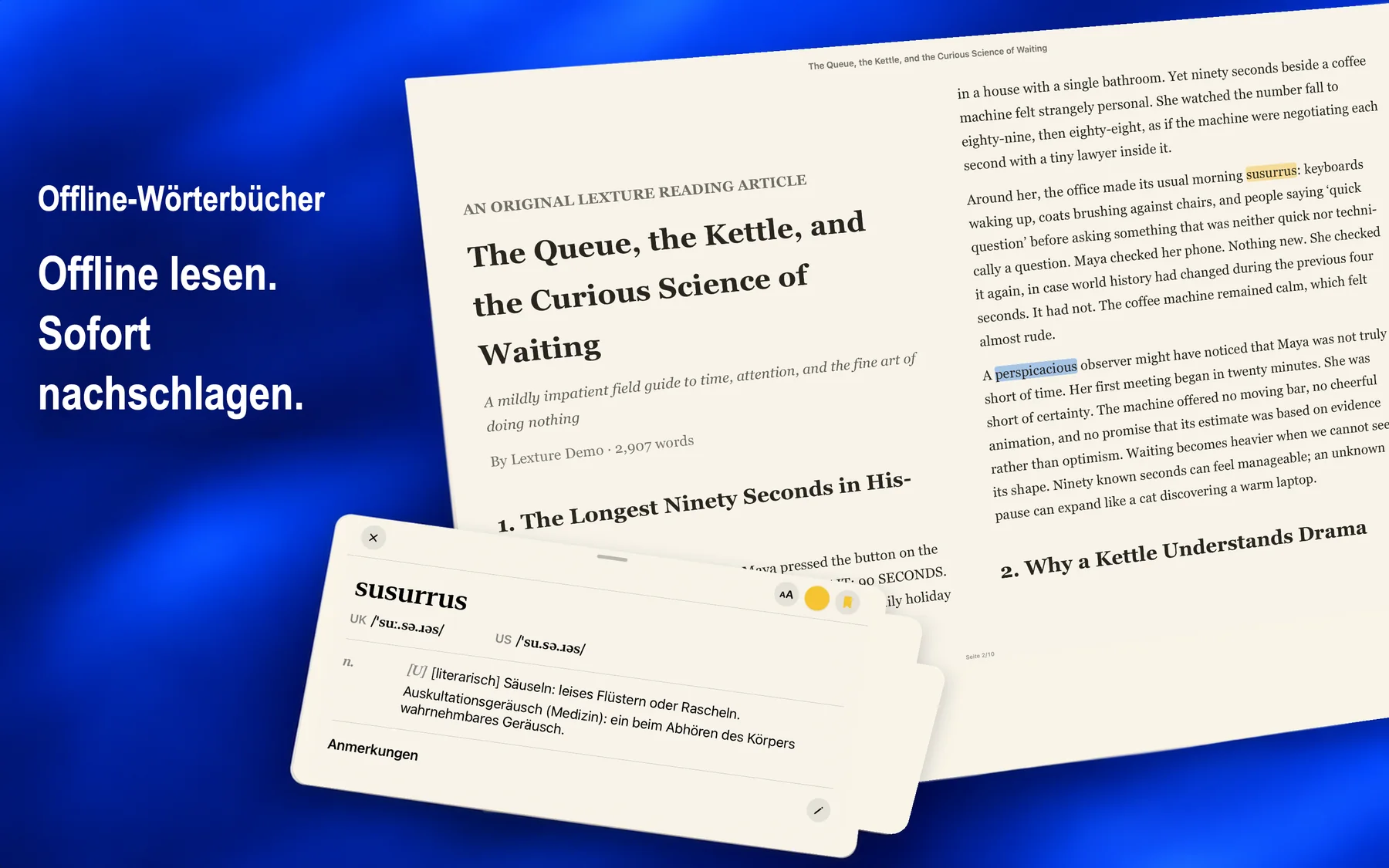 Lexture — Offline-Wörterbücher (mac)