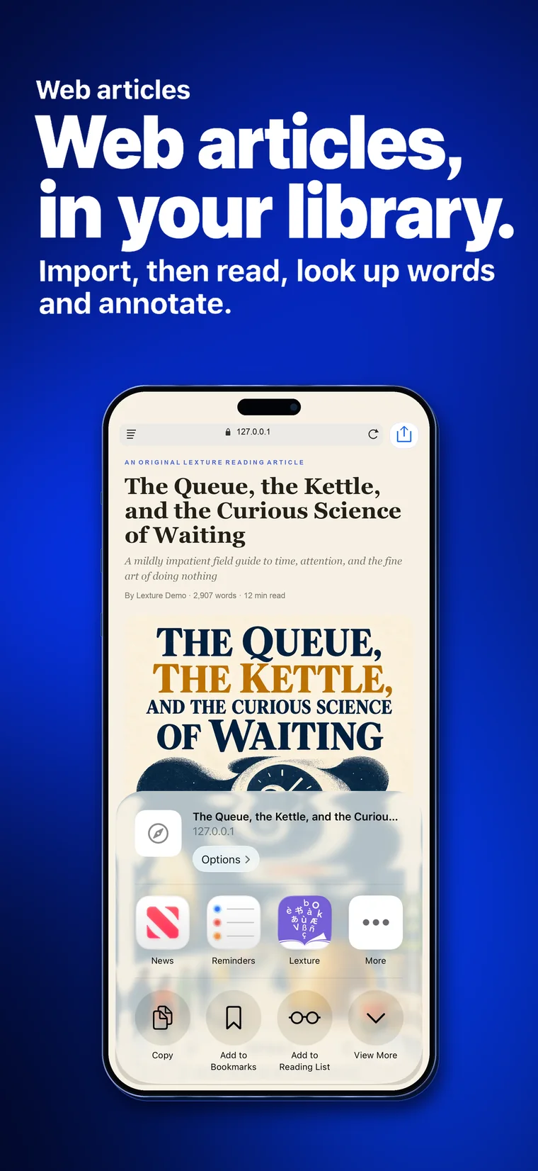 Lexture — Web articles (iphone)