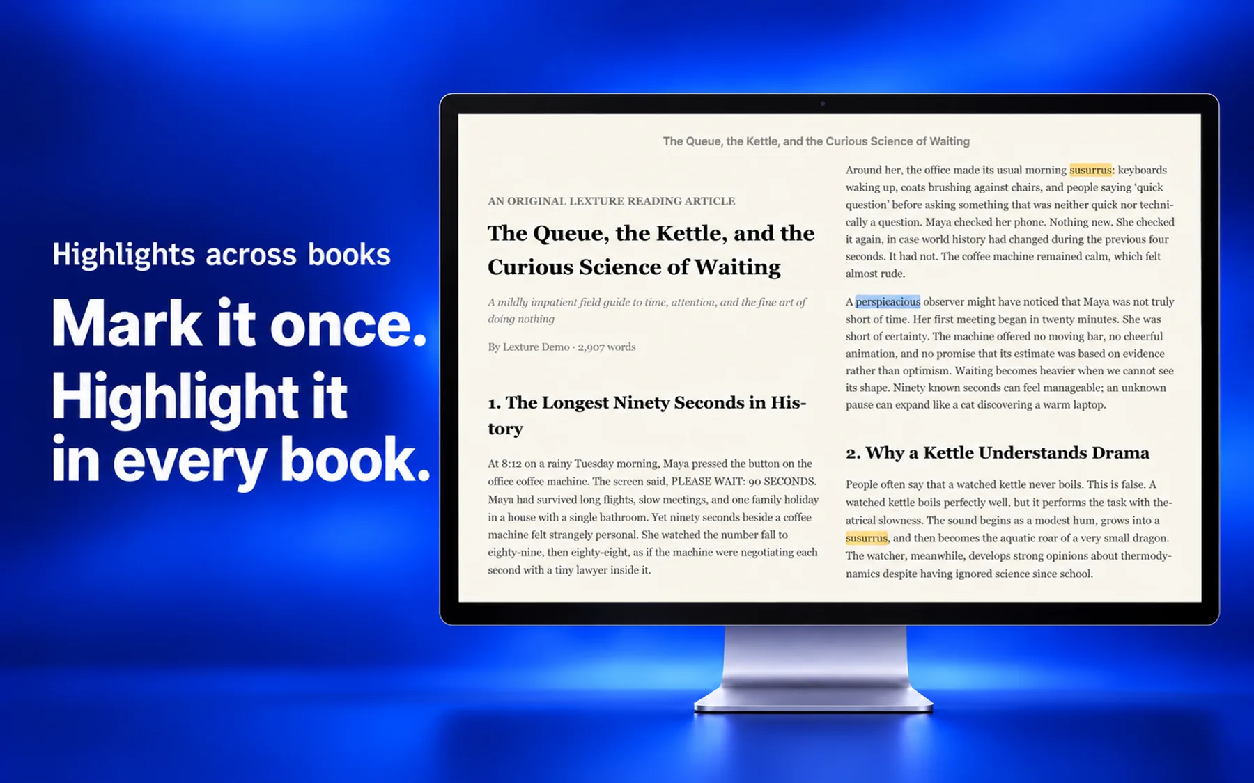 Lexture — Highlights across books (mac)