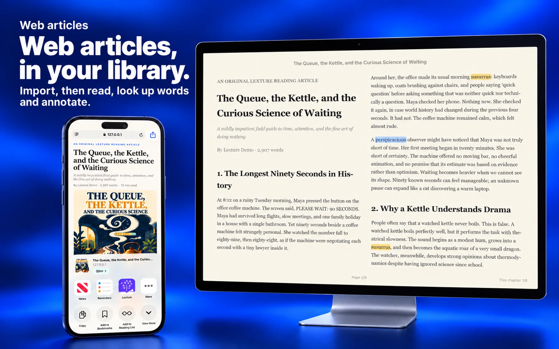 Lexture — Web articles (mac)