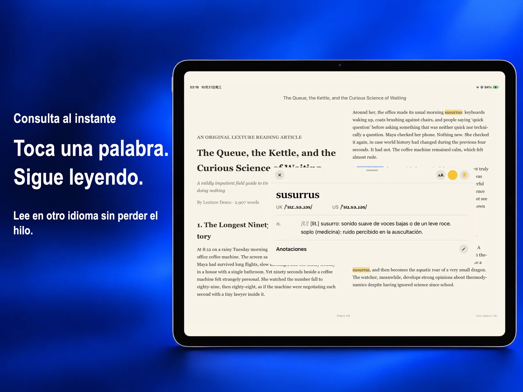 Lexture — Consulta al instante (ipad)