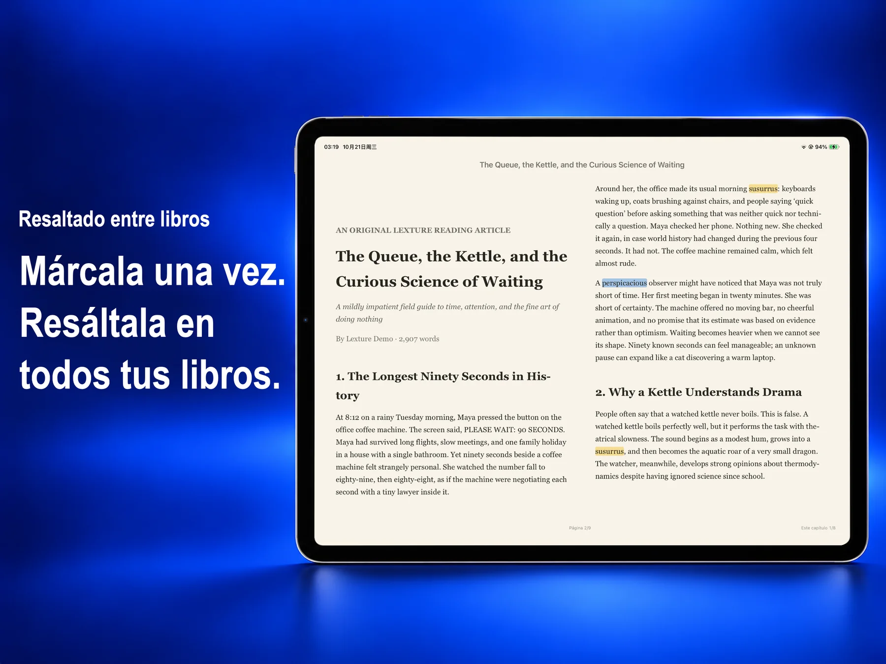 Lexture — Resaltados entre libros (ipad)