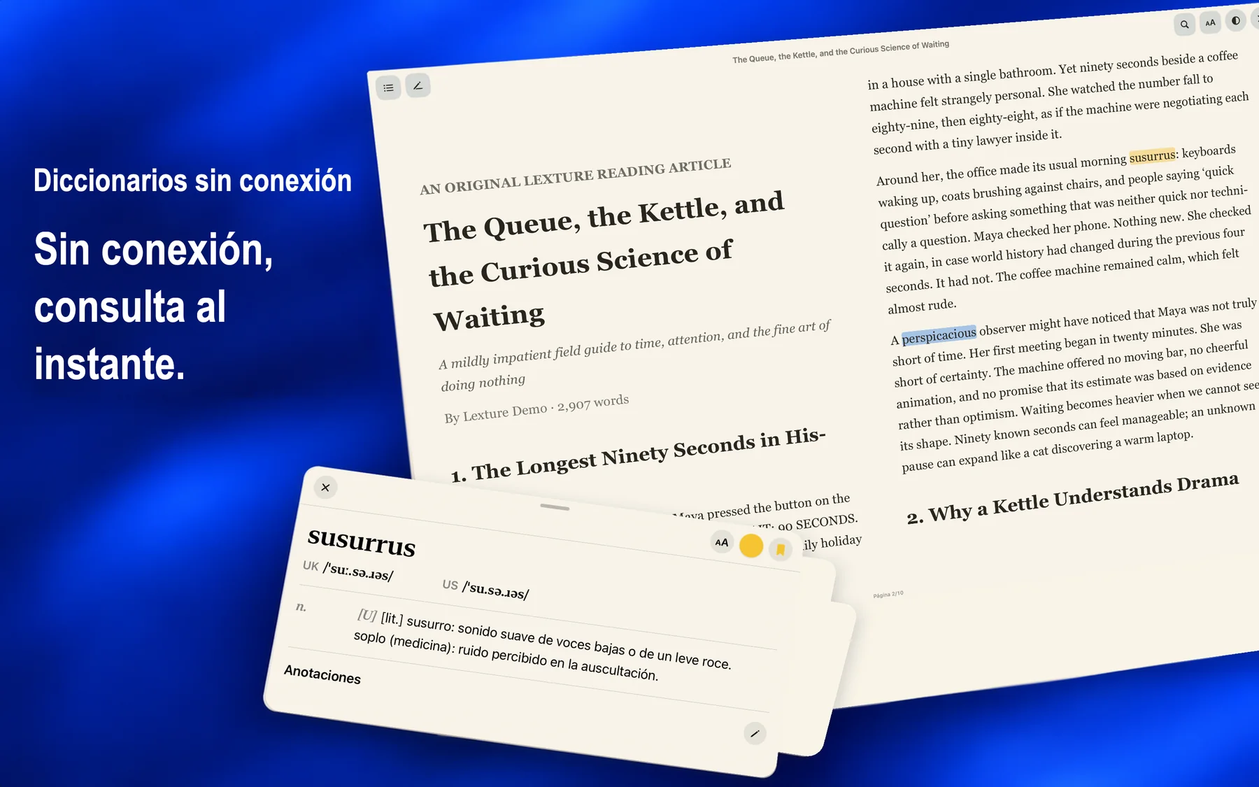 Lexture — Diccionarios sin conexión (mac)