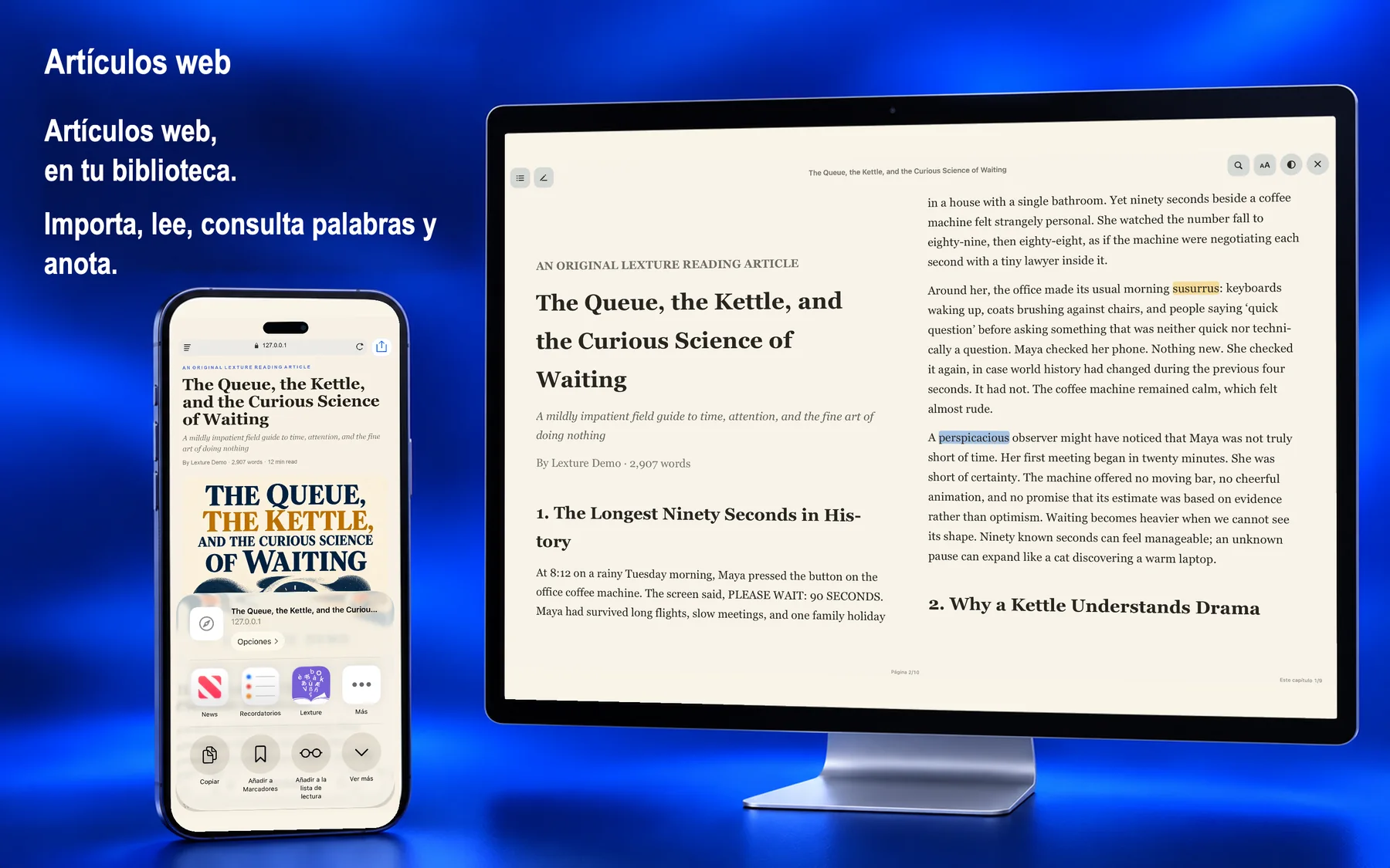 Lexture — Artículos web (mac)