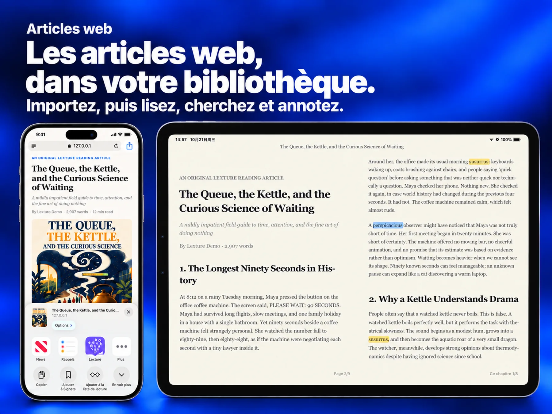 Lexture — Articles web (ipad)