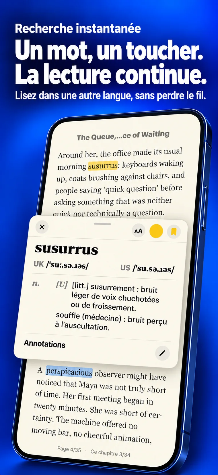 Lexture — Recherche instantanée (iphone)