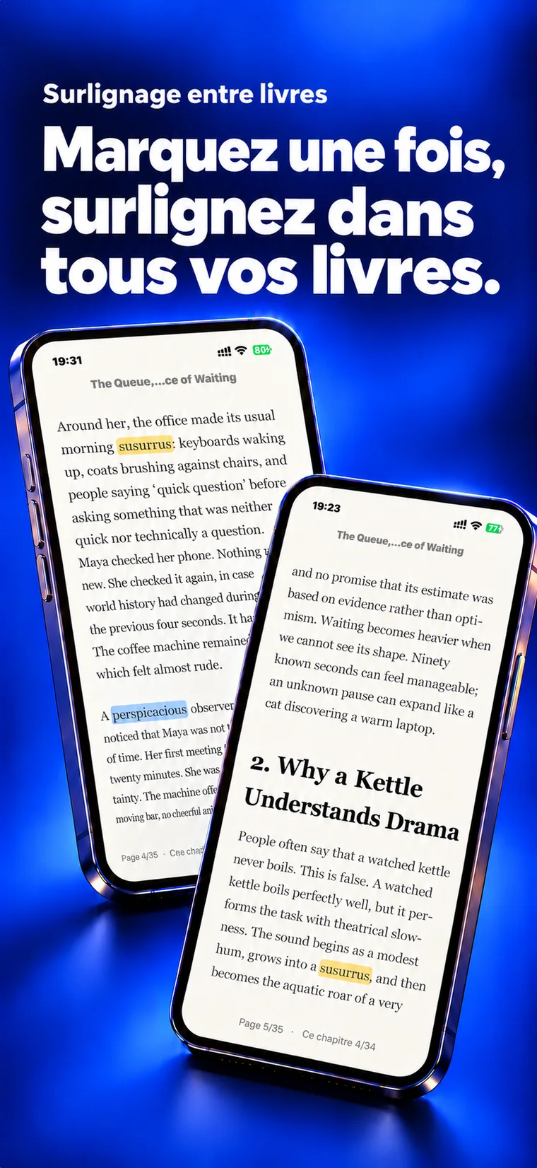 Lexture — Surlignage entre les livres (iphone)