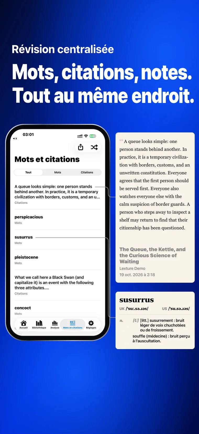 Lexture — Mots et citations (iphone)