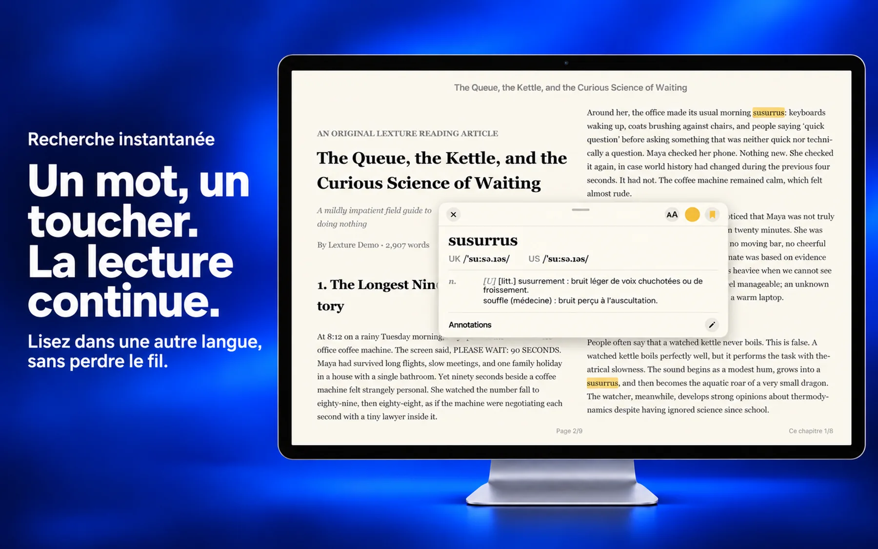 Lexture — Recherche instantanée (mac)