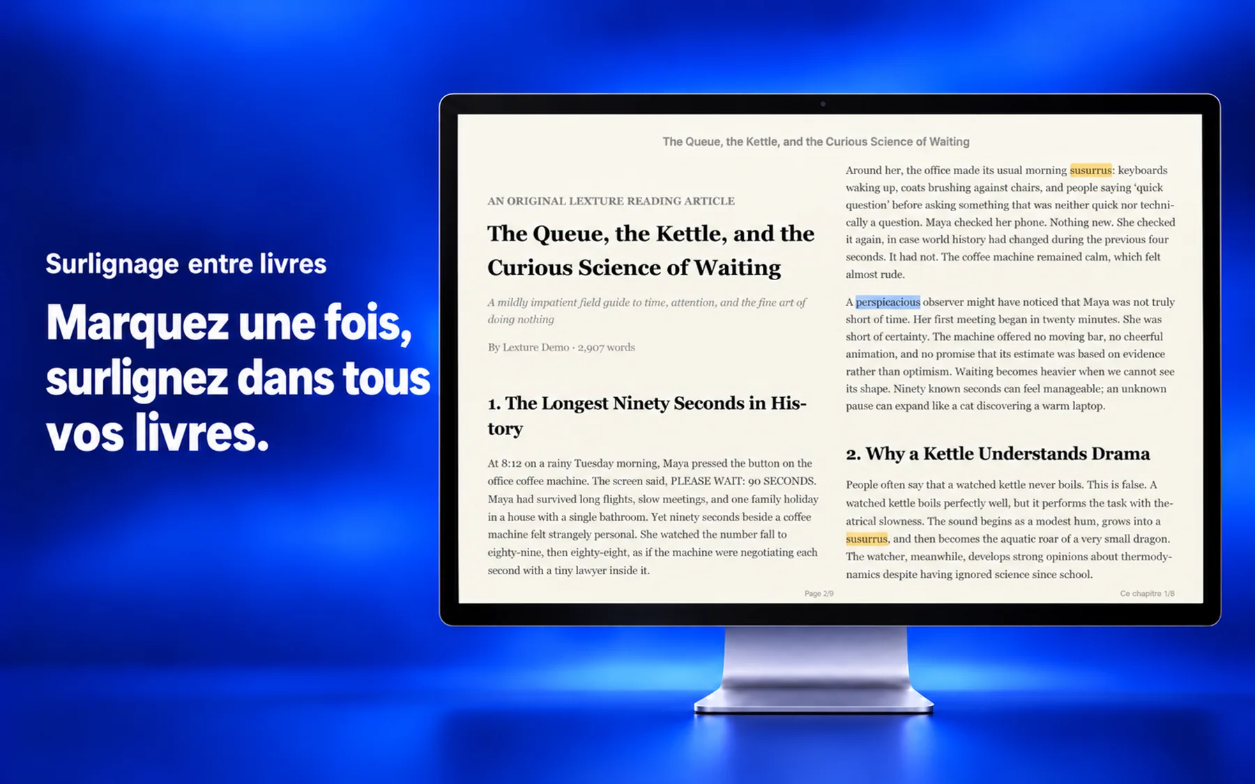 Lexture — Surlignage entre les livres (mac)