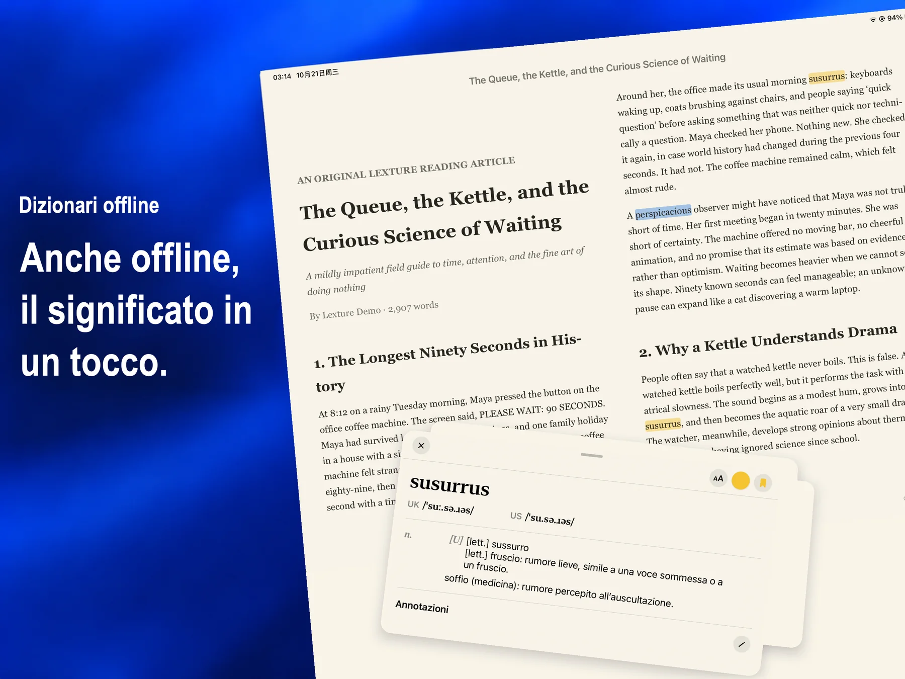 Lexture — Dizionari offline (ipad)