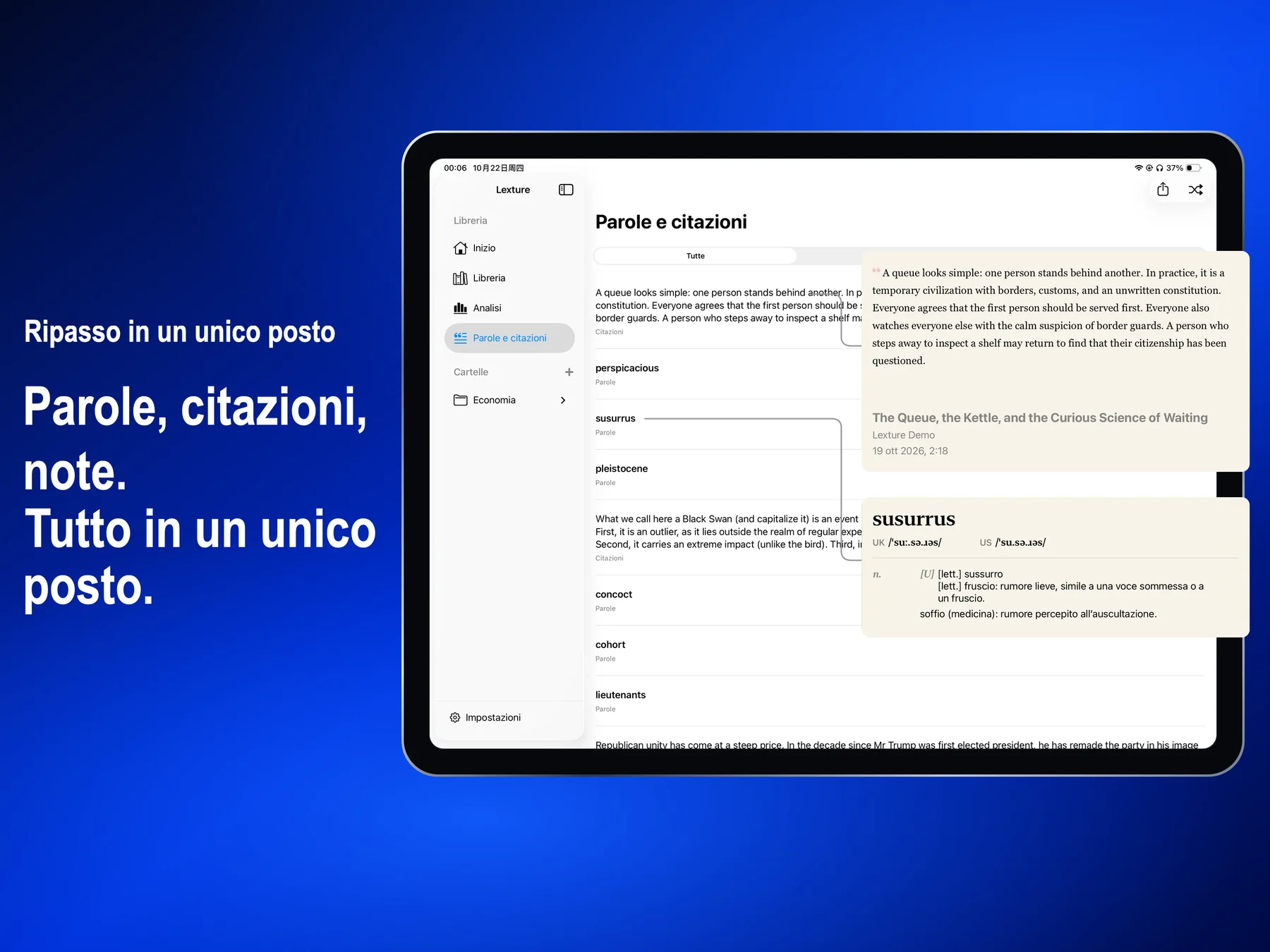 Lexture — Parole e citazioni (ipad)