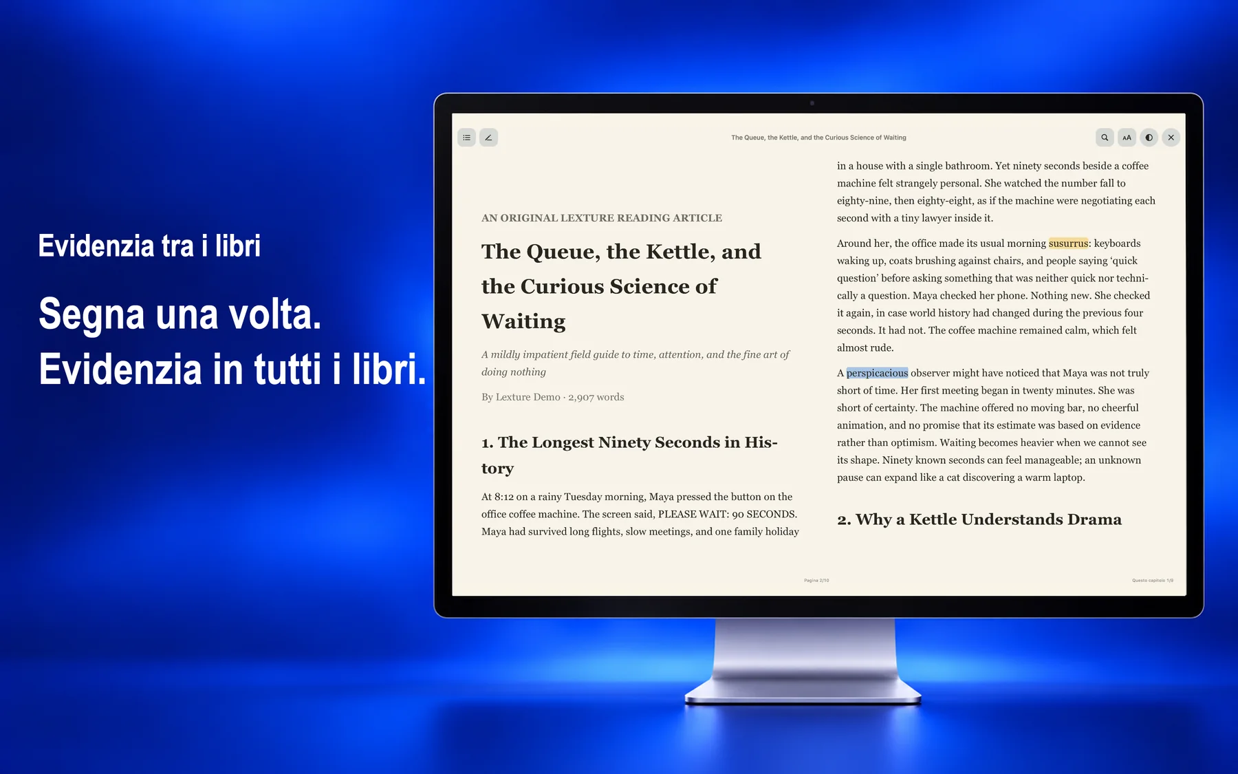 Lexture — Evidenziazioni tra libri (mac)