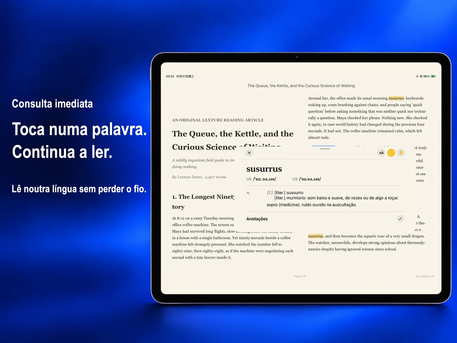 Lexture — Consulta imediata (ipad)