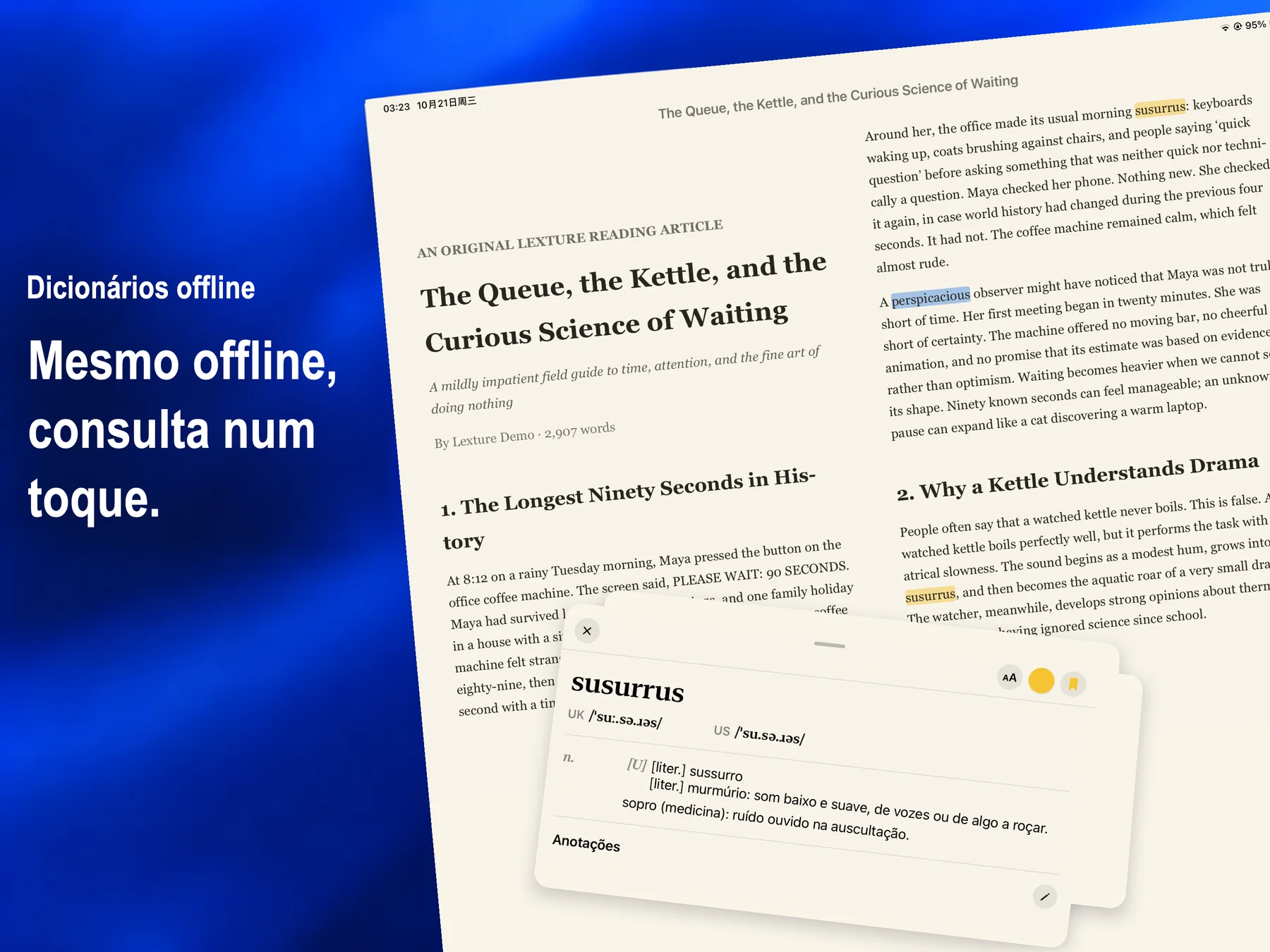Lexture — Dicionários offline (ipad)