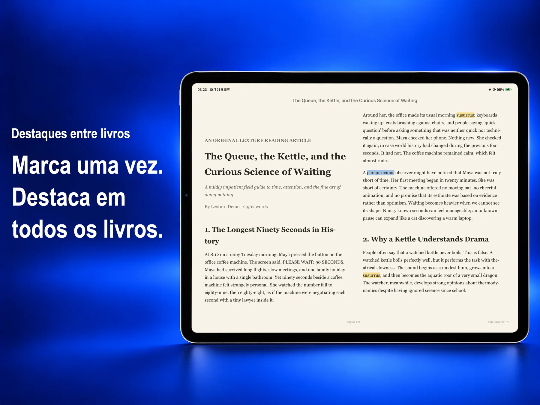 Lexture — Destaques entre livros (ipad)