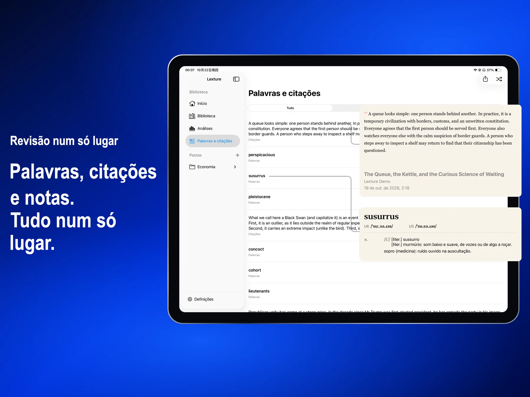 Lexture — Palavras e citações (ipad)