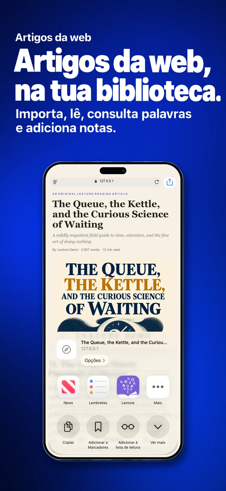 Lexture — Artigos da web (iphone)